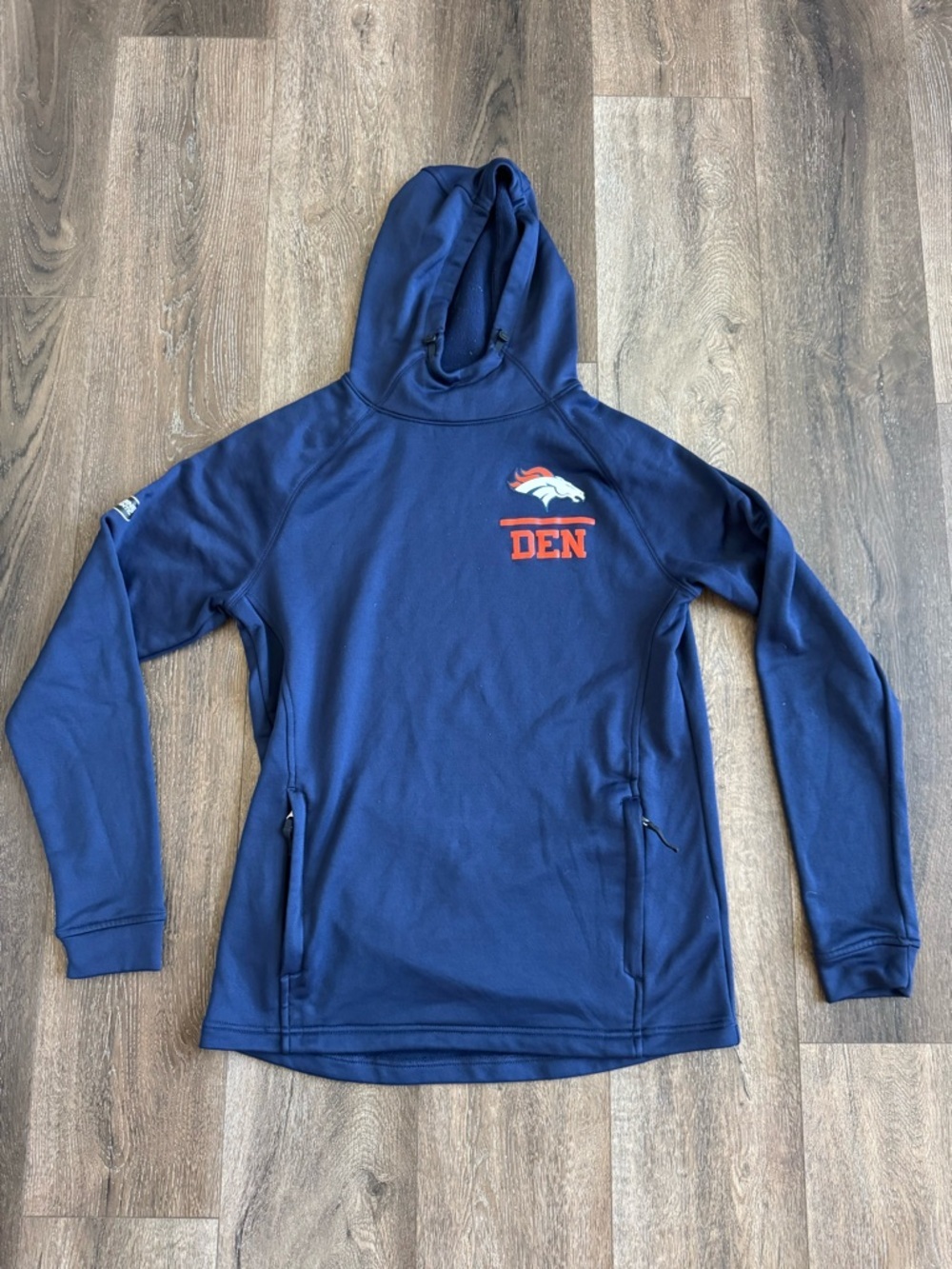 NFL Under Armour Denver Broncos Navy Pullover Hoodie - Women’s size Medium